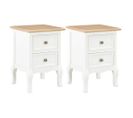 Table De Nuit Chevet Commode Armoire Meuble Chambre 2 Pièces Blanc 35x30x49 Cm Mdf 1402162