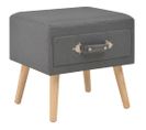 Table De Nuit Chevet Commode Armoire Meuble Chambre Gris Foncé 40x35x40 Cm Tissu 1402148