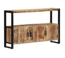 Buffet Bahut Armoire Console Meuble De Rangement Latérale 120 Cm Bois De Manguier Solide 4402226