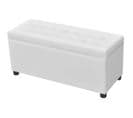 Banquette Pouf Tabouret Meuble Pouf De Rangement Cuir Synthétique Blanc 3002220