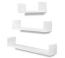 Étagère Armoire Meuble Design 3 Murales Mdf Blanc Pour Livres/dvd 2702100/2