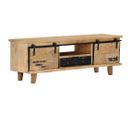 Meuble Télé Buffet TV Télévision Design Pratique 120 Cm Bois Massif De Manguier 2502026