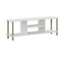 Meuble TV Avec Espace De Rangement 43 X 120 X 29 Cm Blanc 03_0007883