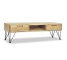 Meuble Télé Buffet TV Télévision Design Pratique 120 Cm Teck Massif Beige 2502249