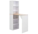 Table Haute Mange Debout Bar Bistrot Avec Armoire Blanc 200 Cm 0902041