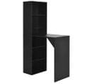 Table Haute Mange Debout Bar Bistrot Avec Armoire Noir 200 Cm 0902044