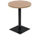 Table Haute Mange Debout Bar Bistrot Mdf Et Acier Rond 60 Cm Chêne Beige 0902109