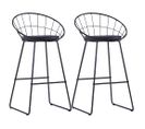 Lot De Deux Tabourets De Bar Design Chaise Siège Synthétique Noir Acier 1202176