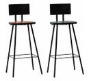 Lot De Deux Tabourets De Bar Design Chaise Siège Bois Massif De Récupération Multicolore 1202182