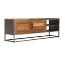 Meuble Télé Buffet TV Télévision Design Pratique Teck Recyclé Et Acier 120 Cm 2502215