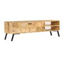 Meuble Télé Buffet TV Télévision Design Pratique Bois De Manguier Massif 140 Cm 2502142