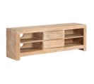 Meuble Télé Buffet TV Télévision Design Pratique Bois D'acacia Massif 120 Cm Marron Clair 2502121