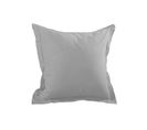 Taie D'oreiller Unie En Coton - 65x65 Cm - Gris Perle