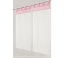 Paire De Vitrages Voile Aspect Lin - 45x90 Cm - Rose Clair