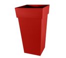 Pot De Fleurs Xxl  Toscane  - Carré - 43,3 X 43,3 X H 80 Cm - 98 L - Rouge Rubis