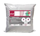 Lot De 2 Oreillers Double Confort 100% Coton 60x60 Cm Blanc