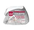 Couette Tempérée Bicolore Polyester 300 Gr/m² 220x240 Cm Blanc Et Gris Chiné