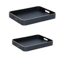 Set De 2 Plateaux Rectangles Noirs