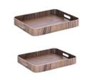 Set De 2 Plateaux Rectangles Brun