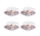 Coffret De 4 Tasses Et Sous Tasses 18 Cl Flor