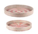 Set De 2 Plateaux Jonc Mer Rose