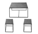 Set De 3 Tables Gigognes Argent 80x80x45 Et 75x39x41 Cm