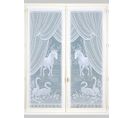 Paire De Vitrages Esprit "equestre" - 60x160 Cm - Blanc