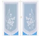 Paire De Vitrages En Dentelle Motifs Papillons - 60x90 Cm - Blanc