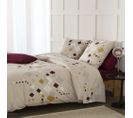 Parure De Lit 100% Coton 57 Fils Tigy Bordeaux Taille 240x260 Cm