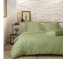 Housse De Couette 240x260 Cm + Taies D'oreiller, Percale 80 Fils, Sauge