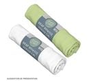 Lot De 2 Draps Housse En Coton 60x120 Cm - Blanc + Vert