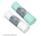 Lot De 2 Draps Housse En Coton 60x120 Cm Blanc + Turquoise