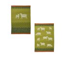 Lot De 2 Torchons En Jacquard De Coton Vert 50x75