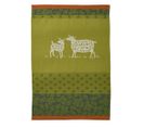 Torchon Imprimé En Jacquard De Coton Vert 50x75