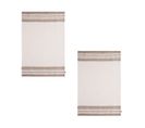 Lot De 2 Torchons Unis En Lin Beige 50x75