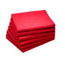 Lot De 6 Serviettes En Coton Traite Teflon,  Cerise 45 X 45