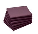 Lot De 6 Serviettes En Coton Traite Teflon, Aubergine 45 X 45