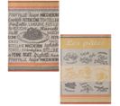 Lot De 2 Torchons En Jacquard De Coton Beige 50x75