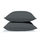 Lot De 2 Taies D'oreiller Unies 65x65cm Percale Anthracite