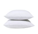 Lot De 2 Taies D'oreiller Unies 65x65cm Percale Blanc