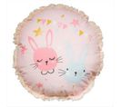 Kids - Coussin Coton Rose Et Bleu Avec Lapin 35cm Kids