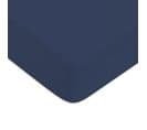 Coton Unis - Drap Housse En Coton 57 Fils Uni Bonnet 25cm Bleu 140x200cm