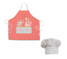 Kids - Lot Tablier De Cuisine Coton Rose 55x55cm + Toque Kids