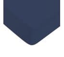 Drap Housse Uni Coton 57 Fils Bleu Nuit 140x190 cm Coton Unis