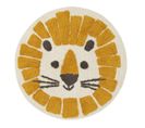 Lion - Tapis Enfant Rond En Coton Orange 70x70cm