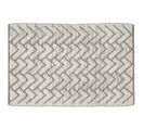 Chevron - Tapis De Bain En Polycoton Fantaisie Ecru Et Gris 50x80cm