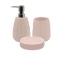 Moai - Set De Salle De Bain  3 Pièces En Céramique Rose