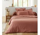 Housse De Couette Unie En Coton Terracotta 240x220