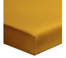 Drap Housse Uni En Coton Jaune Curry 140x190