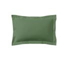 Taie D'oreiller Unie En Coton Vert De Gris 50x70